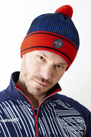 U20470G-NR222 Шапка трикотажная (синий/красный)