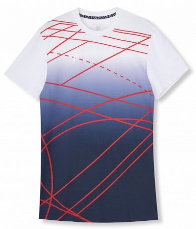 M14240G-WN241 Футболка короткий рукав мужская (белый/синий)