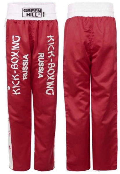 Брюки кикбоксинг красные/Green Hill KBT-6344