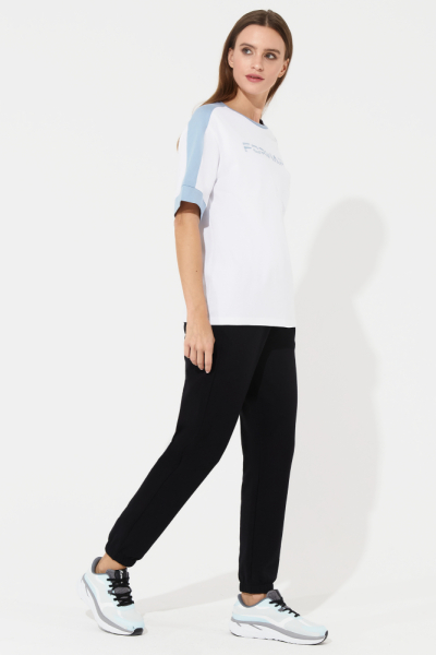 W14250G-WA251 Футболка короткий рукав женская (белый/голубой)