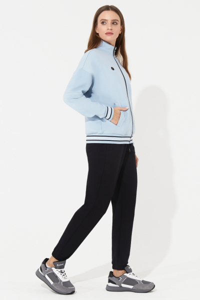 W04310G-AB251 Костюм тренировочный женский (голубой/черный)