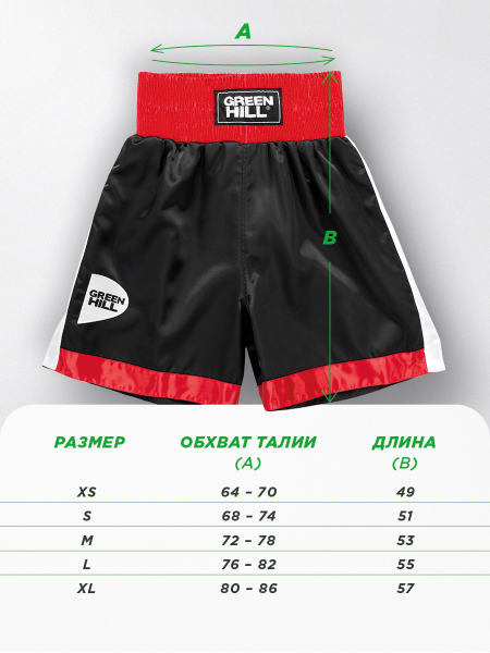 Шорты боксёрские Green Hill PIPER BSP-3775 (чёрно-красные)