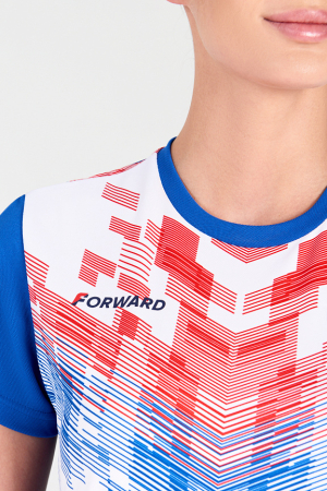 W14270FF-IW202 Футболка короткий рукав женская (голубой/белый)